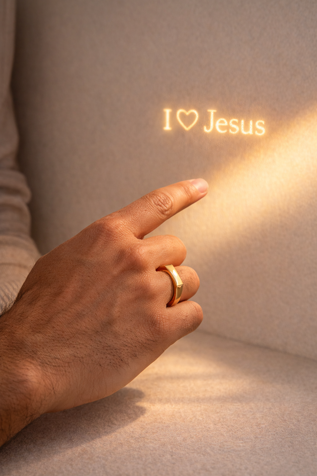 I Love Jesus Projection Ring